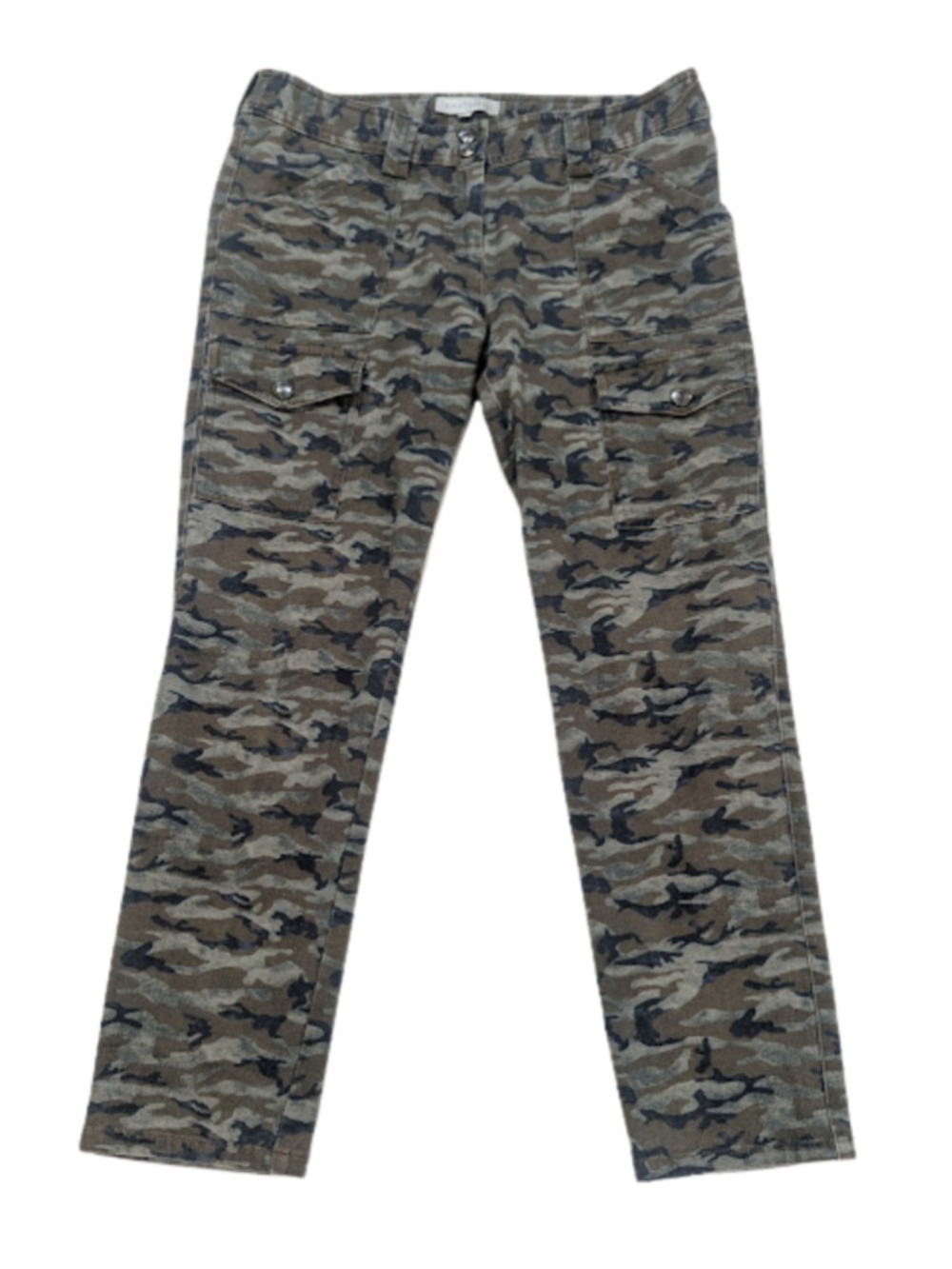 Anatomie Women's Camo Cargo Pants XS Green Gray Navy Travel Utility Straight Leg